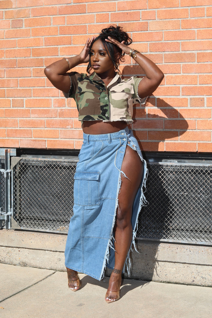 Boss Major | Camouflage Cropped Top
