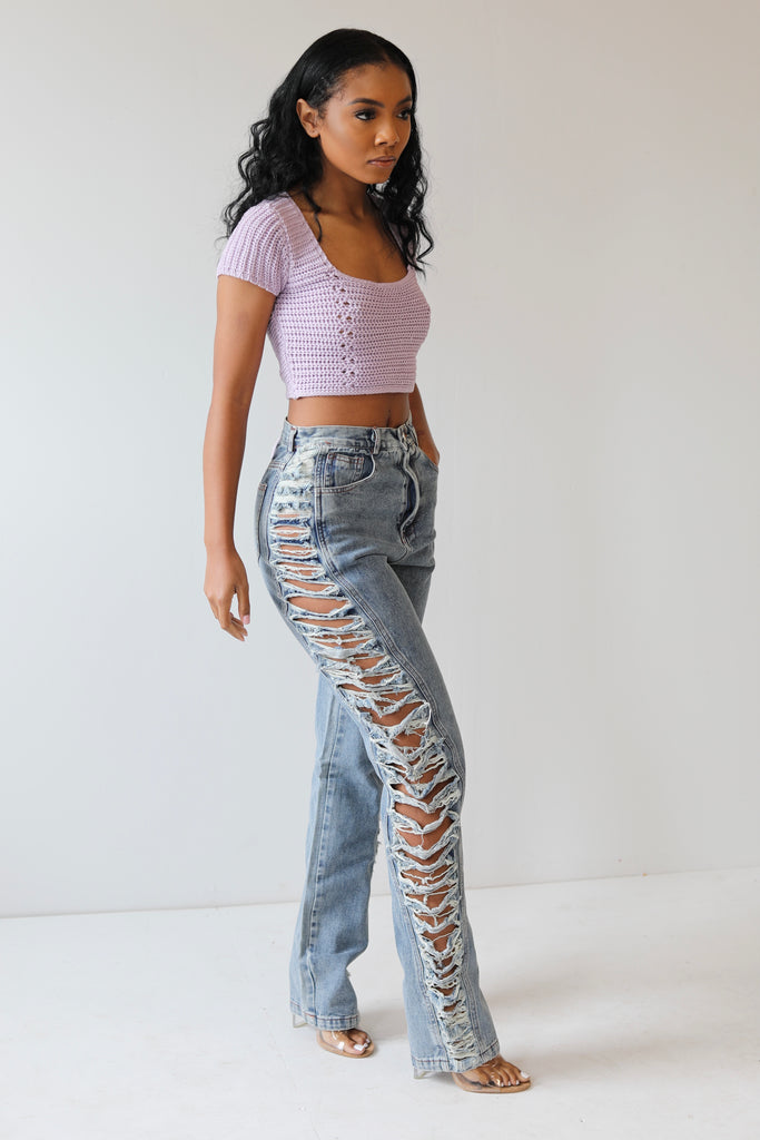 Cut It Out | Side Sliced Jeans
