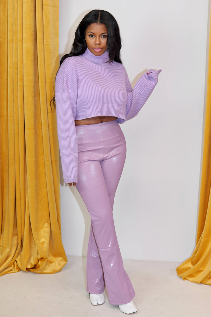 Lilac Dreams | Cropped Knit Sweater